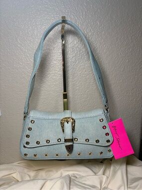 🩵 Betsey Johnson Light Blue Denim Shoulder Bag NWT